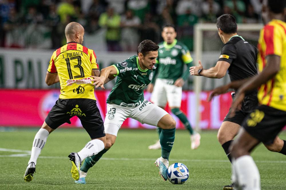 Jogador do Palmeiras durante partida da Libertadores